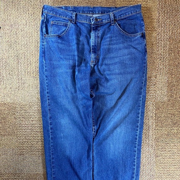 Wrangler Men's Straight Blue Jeans - Picture 3 of 8